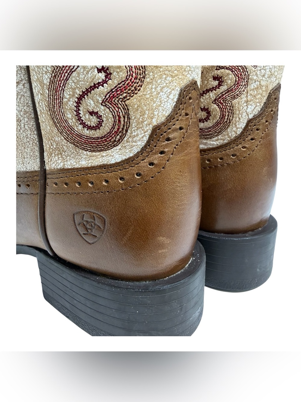 Ariat Quickdraw Women’s 7B Square Toe Western Cowboy Rodeo Boots Brown Leather - Picture 14 of 15